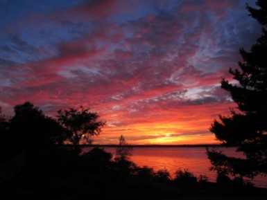 A stunning sunset from our campsite at Kring Point State Park along the St. Lawrence River.