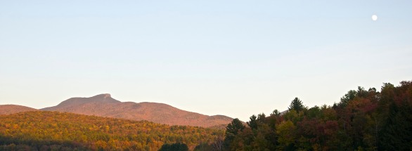 Camel's Hump and a nearly full rising moon...