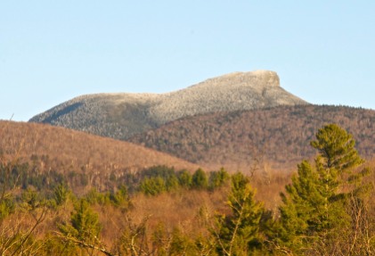 Camel's Hump sported a thin layer of rime ice yesterday afternoon.