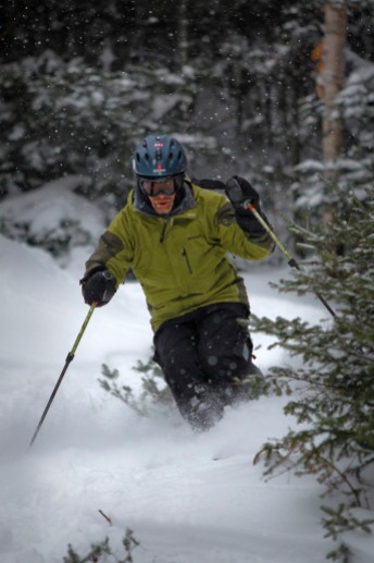 Your's truly enjoying the fresh powder at Mad River Glen during opening day yesterday. Photo courtesy of Riley Hanlon.