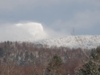 Camel's Hump emerges from the clouds as the sun came out yesterday afternoon.