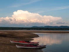 Large cumulus clouds build over the Rutland area as viewed from Great Sacandaga Lake. The resultant storms delivered heavy rain and high winds to the area Thursday night.