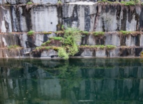 Reflections in the water of the Dorset marble quarry—the oldest marble quarry in the US!