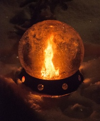 Robin made this cool ice globe and kindled a small fire inside. Quite lovely!