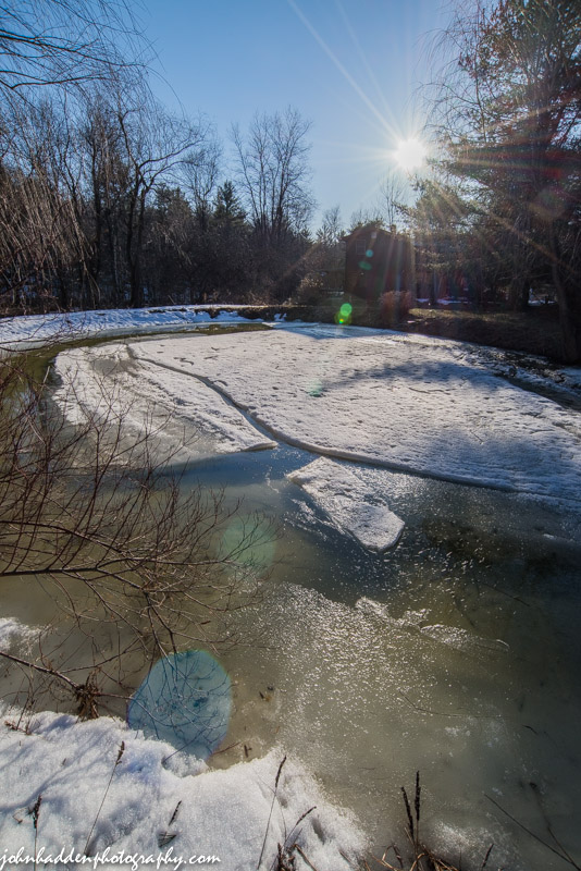 Layers of ice breaking up in our pond